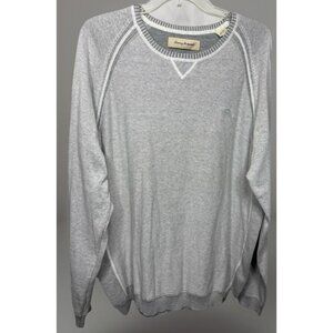 Tommy Bahama XL‎ Gray Cotton Pullover Sweater Long Sleeve Marlin Logo